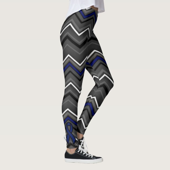 Leggings Zag bleu Zig avec ruban...Barre Guillain (Droite)
