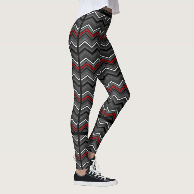 Leggings Zag gris Zig avec stries noires...Diabète (Droite)