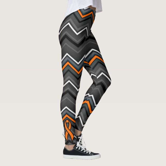 Leggings Zag orange avec ruban...RSD/CRPS (Droite)