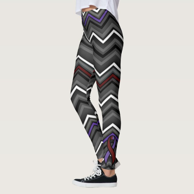 Leggings Zag pourpre/marron Zig...Arachnoidite (Gauche)