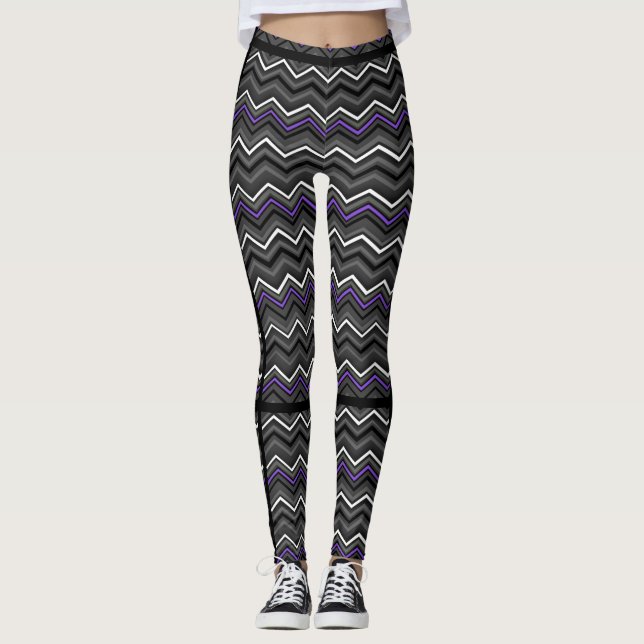 Leggings Zag violet Zig avec bracelet noir,,, Chiari (Devant)