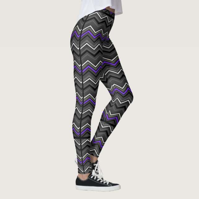 Leggings Zag violet Zig avec taches noires...Epilepsie (Droite)