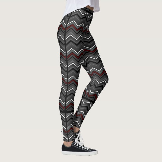Leggings Zag Zig de Maroon avec Striping Noir...APS (Droite)
