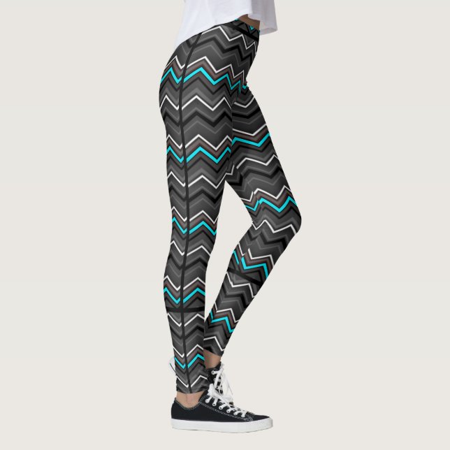 Leggings Zag Zig Turquoise avec Striping Noir...POTS (Droite)