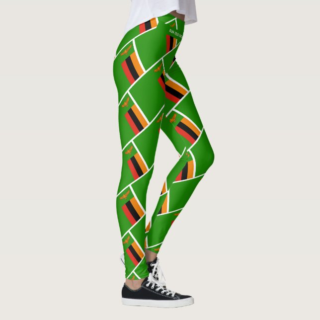 Leggings ZAMBIA DRAPEAU Écriture EXÉCUTEZ VOTRE COURSE Pers (Droite)