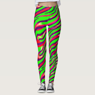 Leggings Zebra coloré Imprimer la bande Motif Abstrait