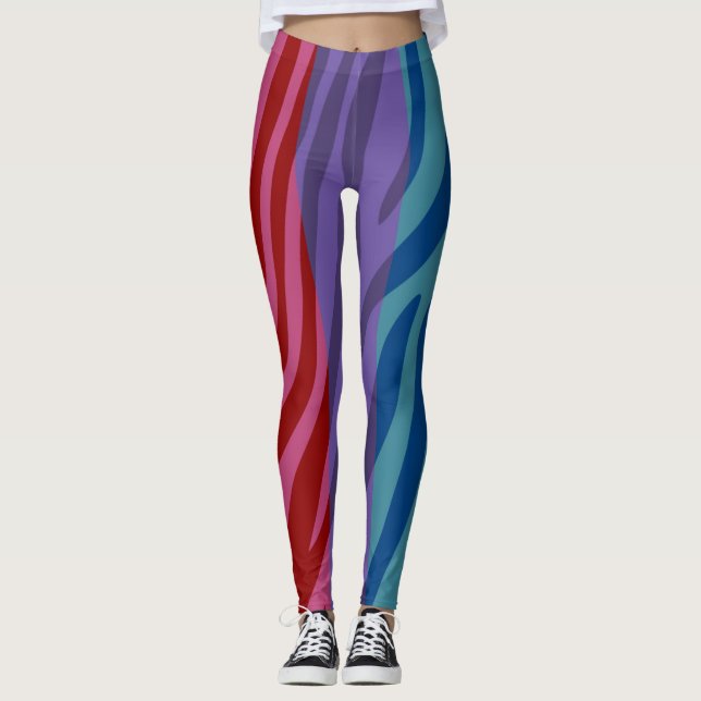 Leggings Zebra moderne Motif d'impression #11 (Devant)