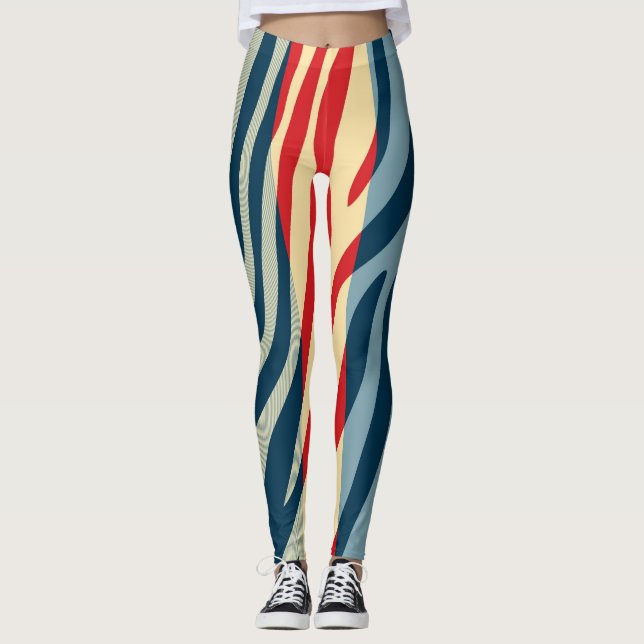 Leggings Zebra moderne Motif d'impression #13 (Devant)
