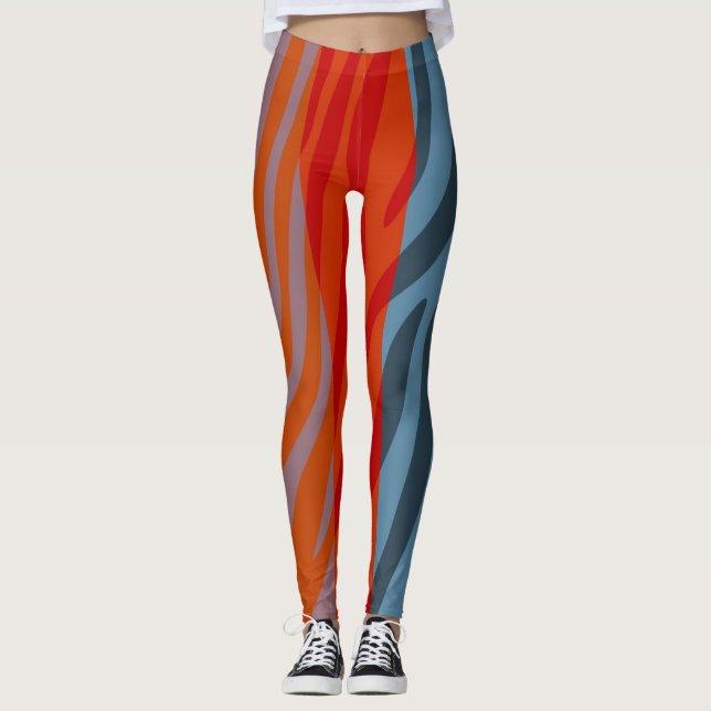 Leggings Zebra moderne Motif d'impression #20 (Devant)