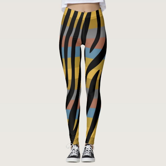 Leggings Zebra moderne Motif d'impression #9 (Devant)
