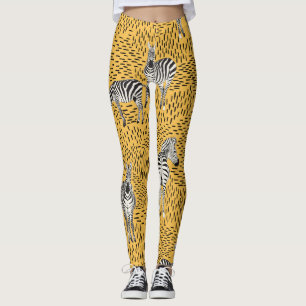 Leggings Zèbre rayures : arrière - plan sans couture dessin
