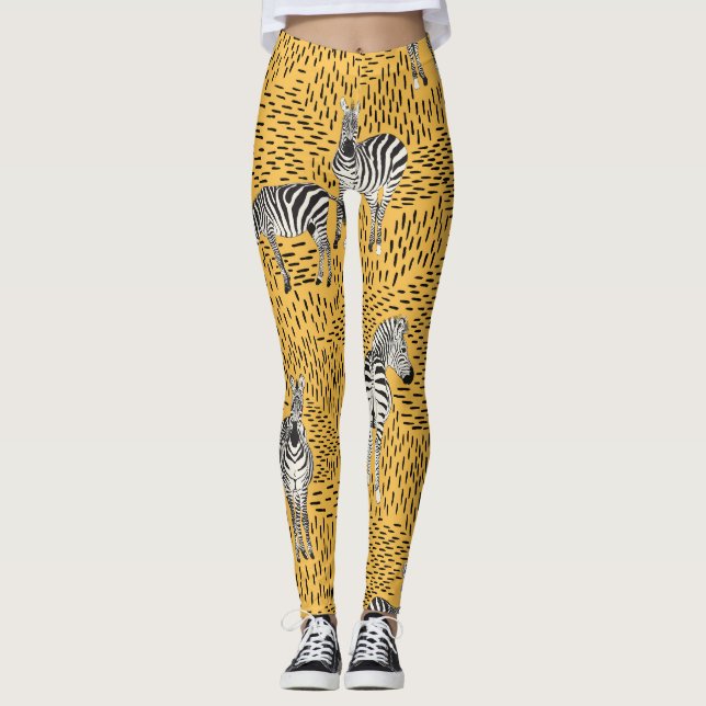Leggings Zèbre rayures : arrière - plan sans couture dessin (Devant)