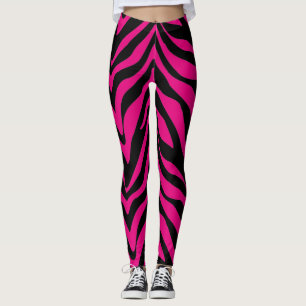 Leggings Zèbre rose chaud socialite rayures
