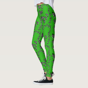Leggings Zèbre vert sauvage moderne