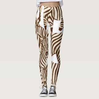 Leggings Zèbres, savane sauvage, motif sans soudure