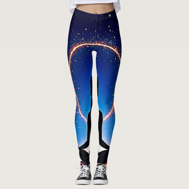 Leggings Zen sous les étoiles : Méditation cosmique (Devant)