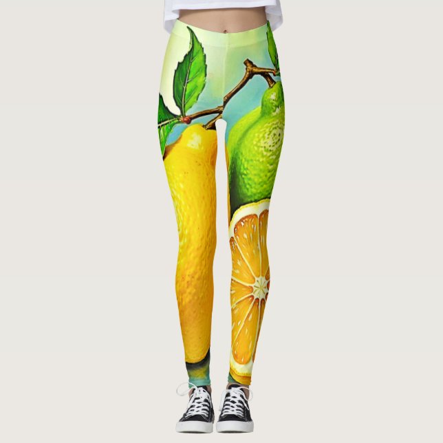 Leggings Zesty Citrus Burst Sunshine Design (Devant)