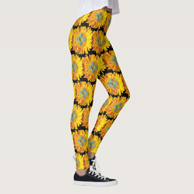 Leggings Zia Sun Sunflower Sunshine Jaune Nouveau-Mexique m (Droite)