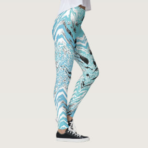 Leggings Zigzag blanc à la mode de Chevron de noir bleu