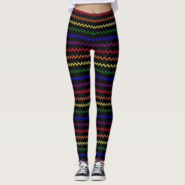Leggings Zigzag Couleurs de Fierté (Devant)