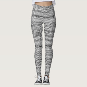 Leggings Zigzag Motif noir et blanc