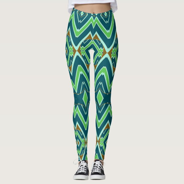 Leggings Zigzag multicolore classique "Ratti_Creative_Arts" (Devant)