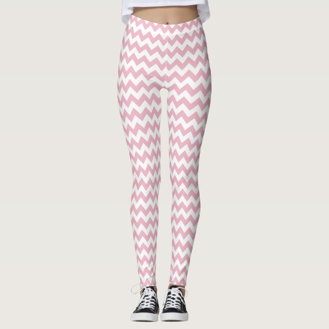 Leggings Zigzag rose, Chevron rose, Motif géométrique (Devant)