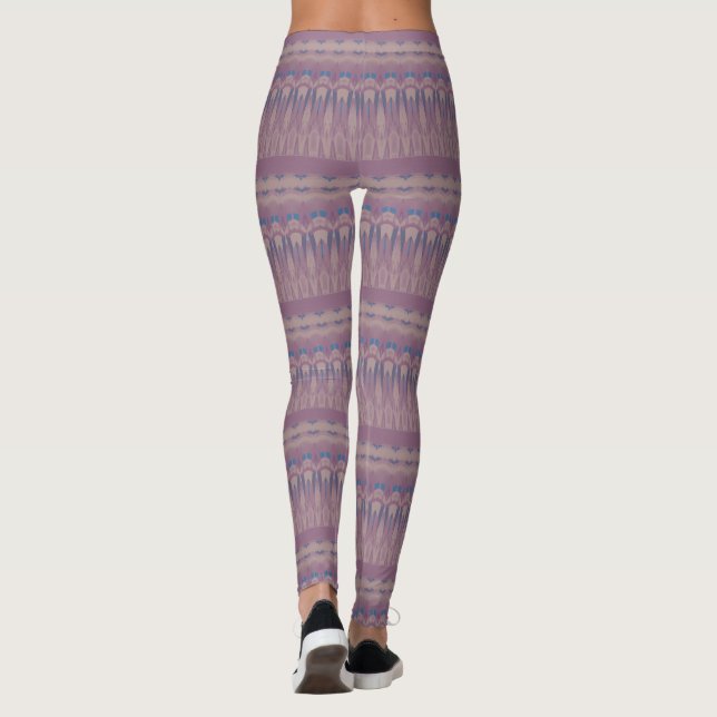 Leggings zigzag rouge et vert  (Dos)