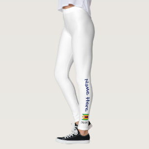 Leggings Zimbabwe et drapeau du Zimbabwe avec votre nom Leg