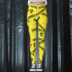 Leggings Zombie Infecté Caution Sang Fragmenté