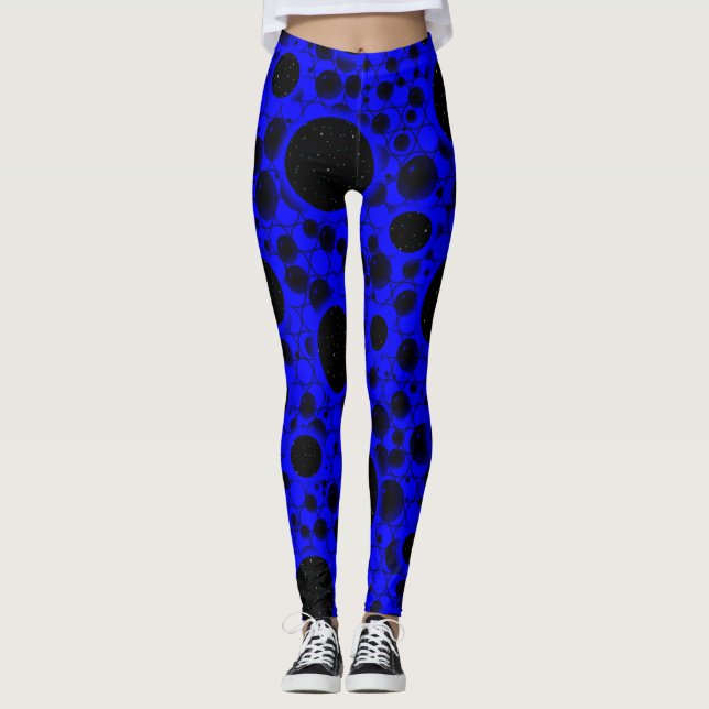 Leggings Zones de bulles spatiales - Bleu (Devant)
