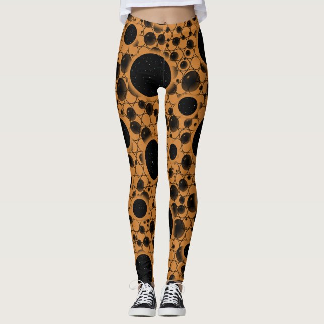 Leggings Zones de bulles spatiales - Bronze (Devant)
