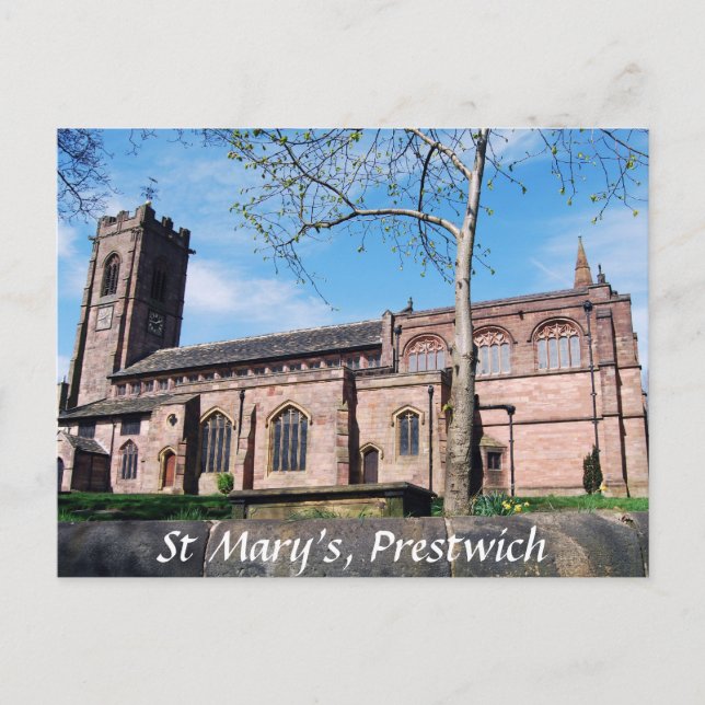 L'église St Mary's, carte postale de Prestwich (Devant)