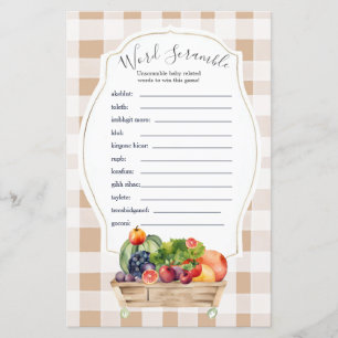 Légume cultivé localement Jeu Word Scramble