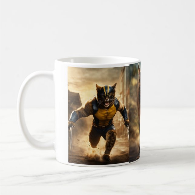 Légumes et café : Chat Wolverine Imprimer Mug (Gauche)