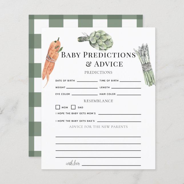 Légumes Green Baby Prédictions et conseils (Devant / Derrière)