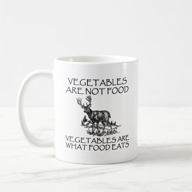 Légumes Pas Nourriture Mug de Chasse Drôle (Gauche)