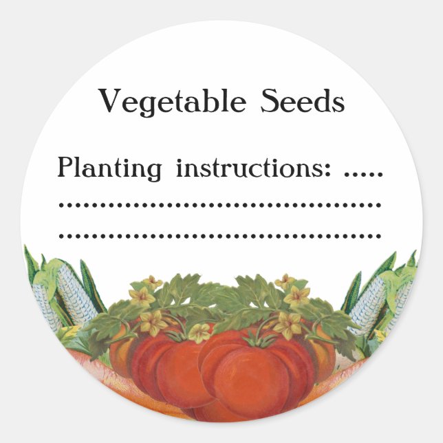Légumes vintages Graine personnalisée ou Étiquette (Devant)
