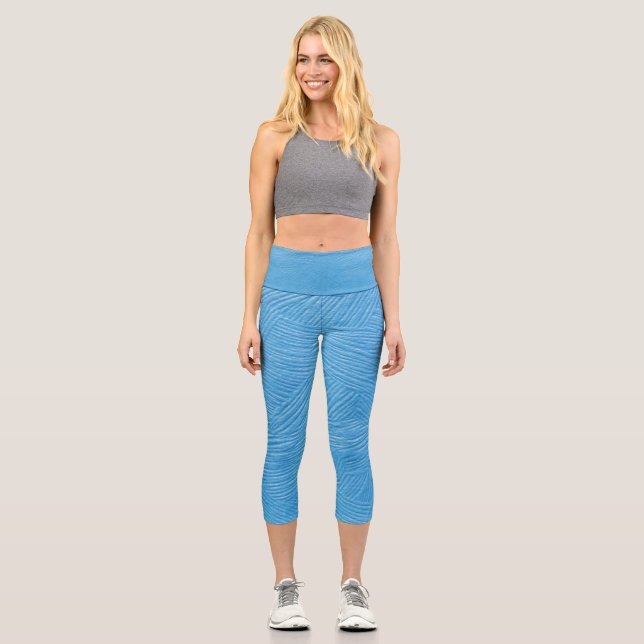 Légumineuse texture bleue Capri leggings (Recto)
