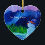 Leia Rising Propose Snowman Dream Ceramic Ornement<br><div class="desc">Célébration des neigeurs de l'Alaska</div>