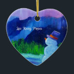 Leia Rising Propose Snowman Dream Ceramic Ornement<br><div class="desc">Célébration des neigeurs de l'Alaska</div>