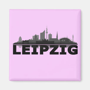 Leipzig City Skyline - aimant pour réfrigérateur /
