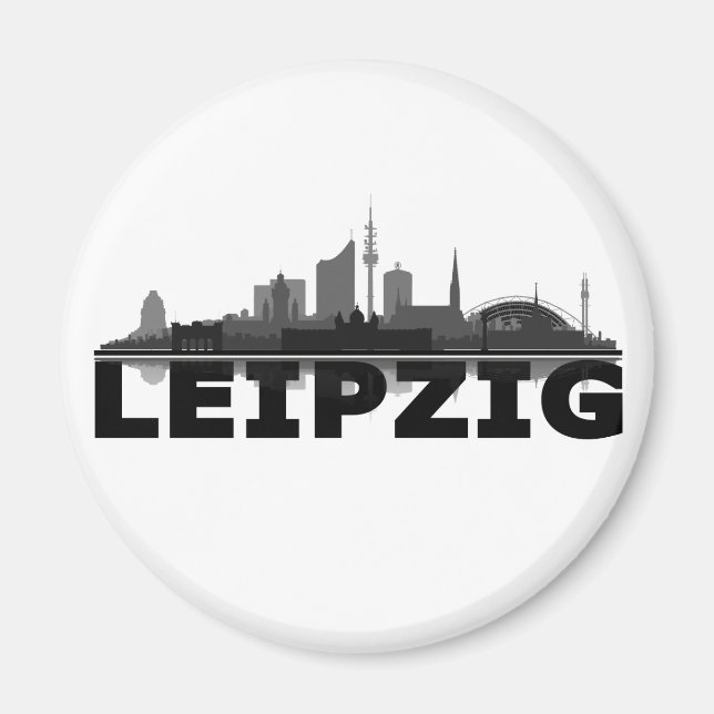 Leipzig City Skyline Aimant / Réfrigérateur (Devant)