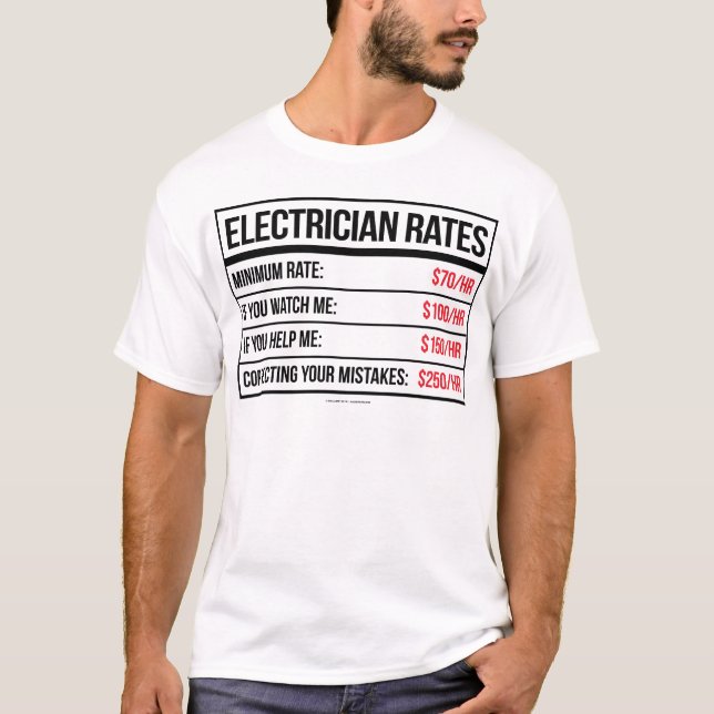 L'électricien évalue le T-shirt drôle (Devant)