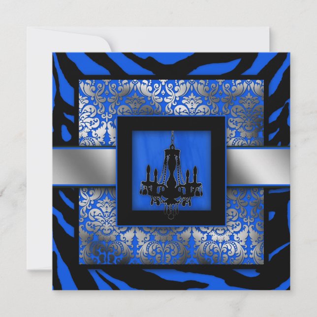 L'élégant chandelier Invitation de mariage Zebra B (Devant)