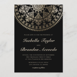 L'Elégant Solar Mandala Wedding Invitations Gold