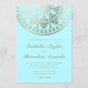 L'Elégant Solar Mandala Wedding Invitations Gold