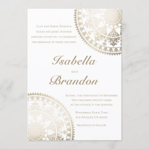 L'Elégant Solar Mandala Wedding Invitations Gold