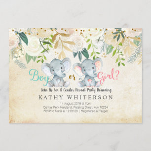 L'éléphant floral révèle son sexe Invitation Botan