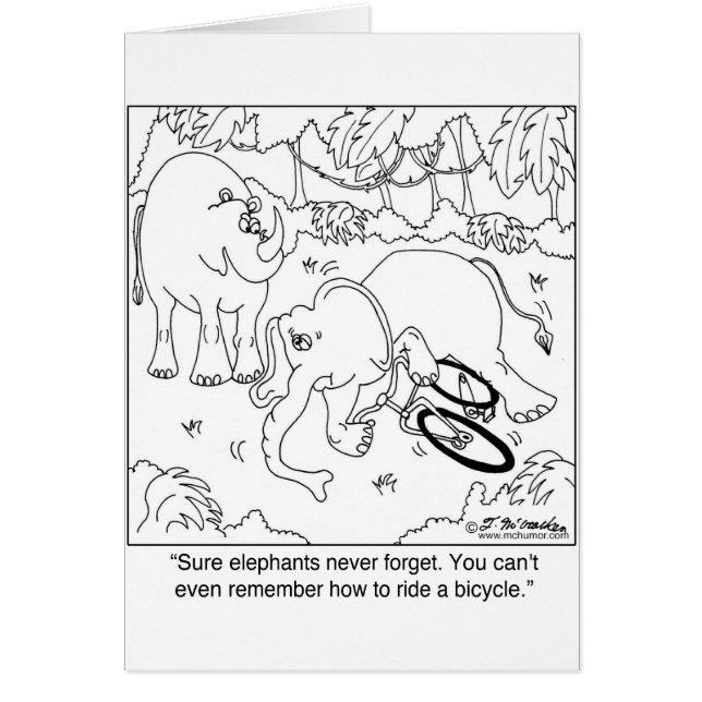 L'éléphant ne peut pas se rappeler comment monter (Devant)